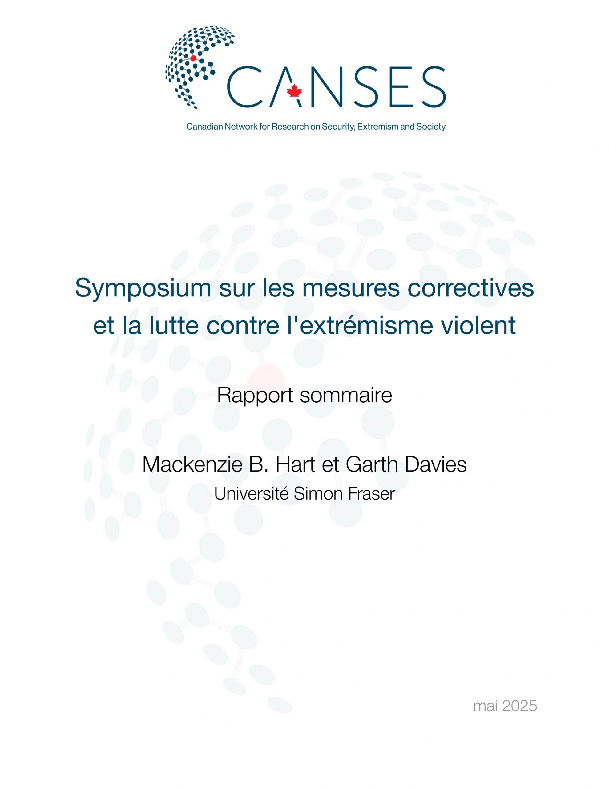 Corrections and Countering Violent Extremism Summary (EN) Cover Page